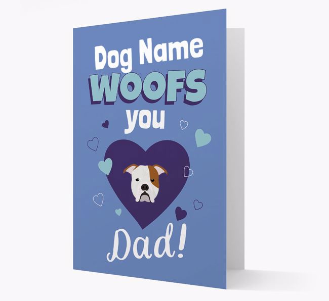 'I Woof You Dad' - Personalised {breedFullName} Card